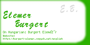 elemer burgert business card